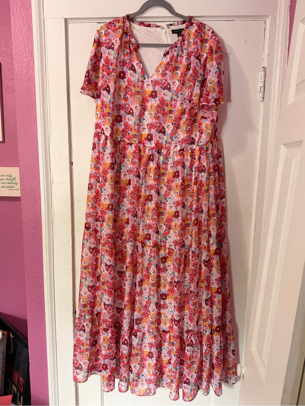 Lane Bryant Floral Tiered V-Neck Maxi Dress